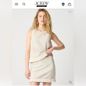 J. Crew Factory Beige Textured Top & Skirt